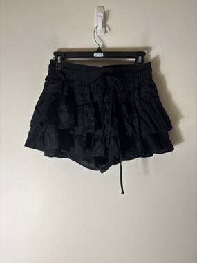 Shug Black Tiered Ruffle Shorts Sz S